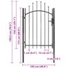 vidaXL Garden Gate Steel 1x2 m Black