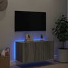 vidaXL TV Wall Cabinet with LED Lights Grey Sonoma 80x35x41 cm