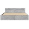 vidaXL Bed Frame with Headboard without Mattress Concrete Grey 200x200 cm
