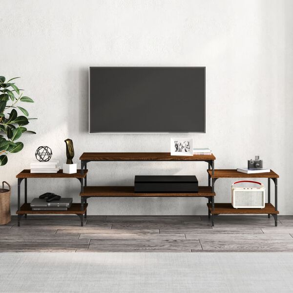 vidaXL TV Cabinet Brown Oak 197x35x52 cm Engineered Wood