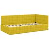 vidaXL Corner Bed Frame with Headboard Yellow 100 cm x 200 cm Velvet