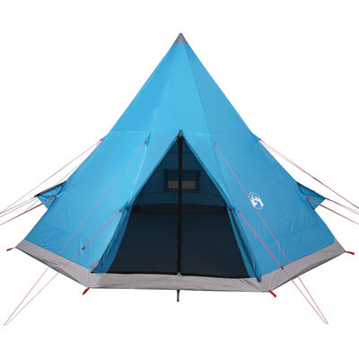 vidaXL Camping Tent 4 Persons Blue 367x367x259 cm 185T Taffeta