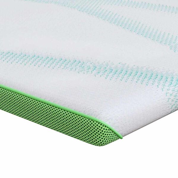 vidaXL Mattress Topper White and Green 160 x 200 x 6 cm Jaquard Fabric