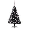 vidaXL Artificial Pre-lit Christmas Tree Black 120 cm PVC