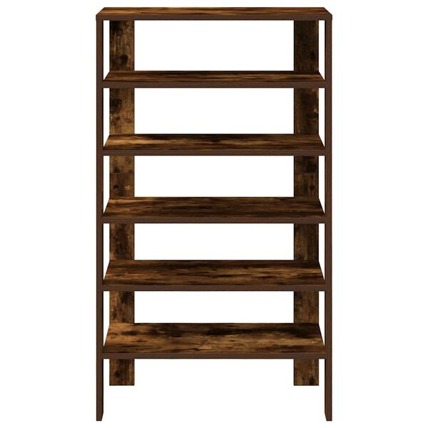 vidaXL Shoe Rack Smoked Oak 61x32x105 cm Engineered Wood
