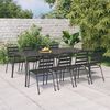 vidaXL 9 Piece Garden Dining Set Anthracite Steel