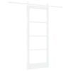 vidaXL Sliding Door White 83 x 202 cm Solid Pine Wood and Glass