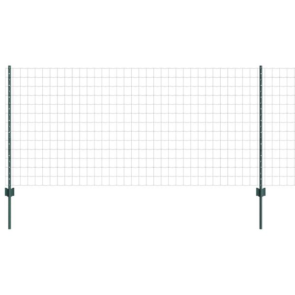 vidaXL Fence with Post Green 1 x 10 m Steel