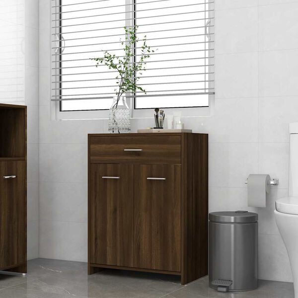 vidaXL Bathroom Cabinet Brown Oak 60x33x80 cm Engineered Wood