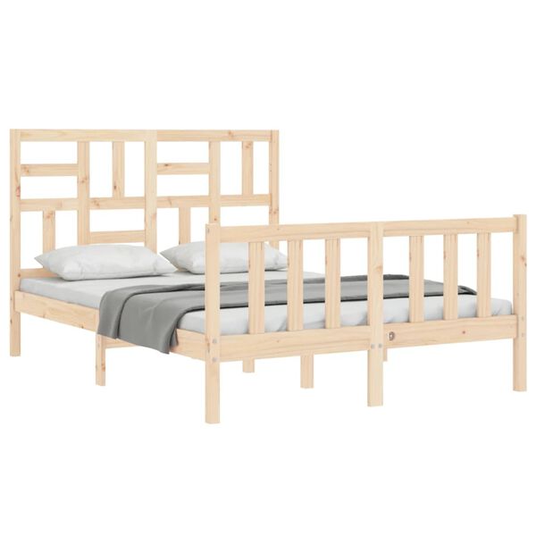 vidaXL Bed Frame without Mattress Double Solid Wood Pine
