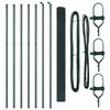 vidaXL Fence with Posts Green 1.5 x 10 m Steel