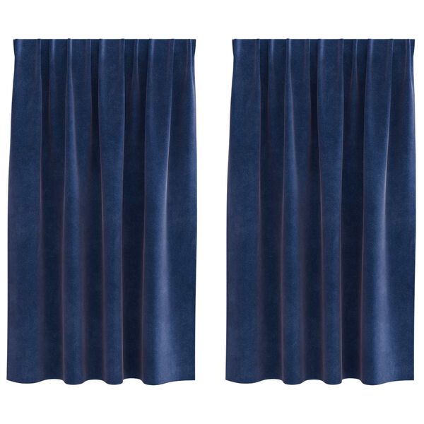 vidaXL Blackout Curtains 2 pcs Dark Blue 140 x 175 cm Velvet