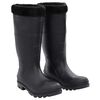 vidaXL Rain Boots with Removable Socks Black Size 42 PVC