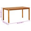 vidaXL Garden Table 140x80x74 cm Solid Acacia Wood