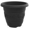 vidaXL Round Flower Pot 24 pcs Black &Oslash; 26 x 21.5 cm Plastic