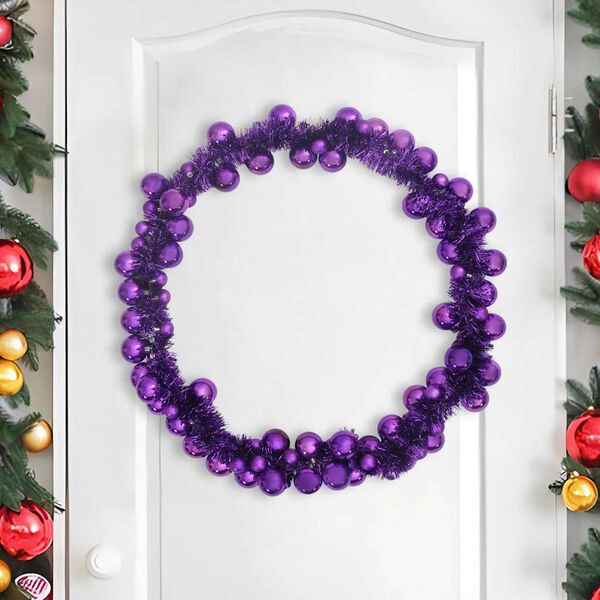 vidaXL Christmas Ball Garland Lilac 186 cm Polystyrene