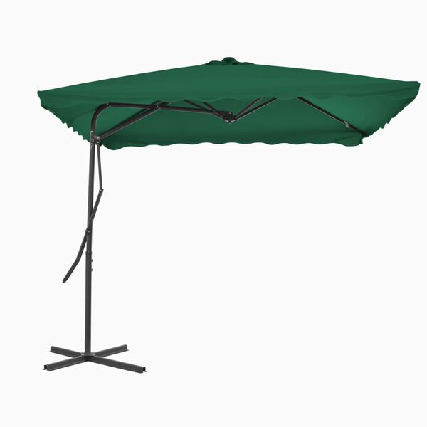vidaXL Garden Parasol with Steel Pole 250x250 cm Green