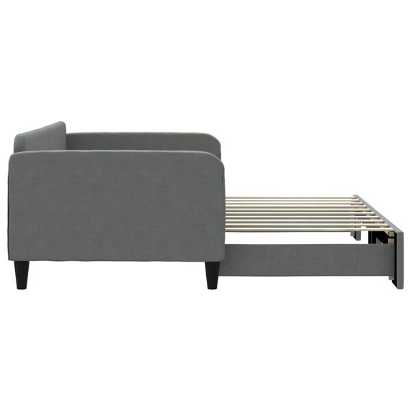 vidaXL Daybed with Trundle without Mattress Dark Grey 90x190 cm Single