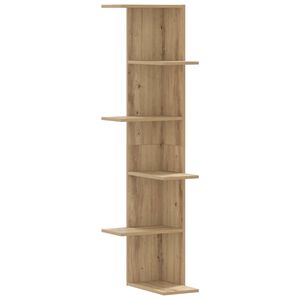 vidaXL Wall Corner Shelf Artisian Oak 36,5x36,5x140 cm Engineered Wood