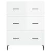 vidaXL Sideboard High Gloss White 69.5x34x90 cm Engineered Wood