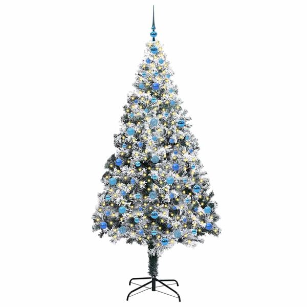 vidaXL Artificial Christmas Tree with 300 LEDs with Stand Green 210 cm