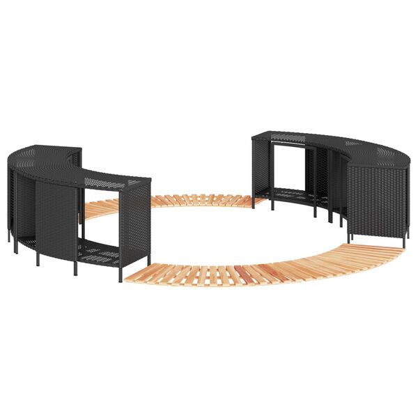 vidaXL Hot Tub Surround Black Poly Rattan and Solid Wood Acacia
