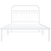 vidaXL Metal Bed Frame without Mattress with Headboard White 107x203cm