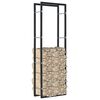vidaXL Firewood Rack Black 50x20x150 cm Steel