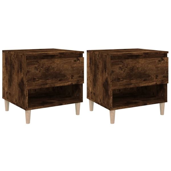 vidaXL Bedside Tables 2 pcs Smoked Oak 50x46x50 Engineered Wood