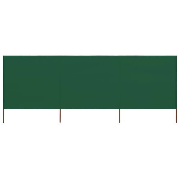 vidaXL 3-panel Wind Screen Fabric 400x80 cm Green