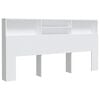 vidaXL Headboard Cabinet White 200x19x103.5 cm