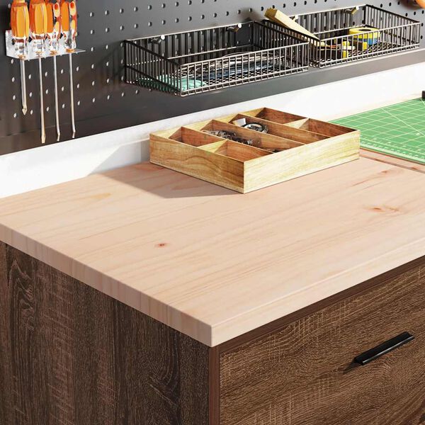 vidaXL Garage Storage Cabinet Brown Oak 60x51x85 cm Solid Wood Pine