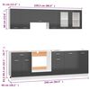 vidaXL 8 Piece Kitchen Cabinet Set with Worktop High Gloss Grey