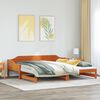 vidaXL Daybed with Trundle without Mattress Wax Brown 80x200 cm Solid Wood