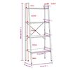 vidaXL 4-Tier Standing Shelf Dark Brown and Black 56x35x140 cm