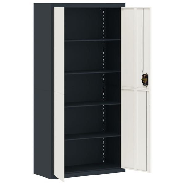 vidaXL File Cabinet Anthracite and White 90x40x180 cm Steel
