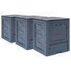 vidaXL Garden Composters 3 pcs Grey 60x60x73cm 780 L