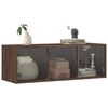 vidaXL Wall Cabinet with Glass Doors Brown Oak 102x37x35 cm