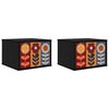 vidaXL Wall-mounted Bedside Cabinet ESSEN 2 pcs Black Oak