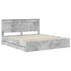 vidaXL Bed Frame with Drawer Concrete Grey 180 x 200 cm Engineer Wood
