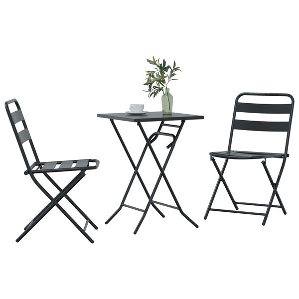 vidaXL Bistro Set Folding 3 pcs Anthracite Steel