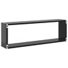 vidaXL Wall Cube Shelf 2 pcs High Gloss Grey 80x15x26.5 cm Engineered Wood