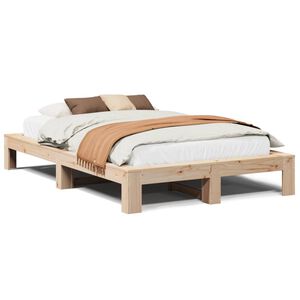 vidaXL Bed Frame without Mattress 120x190 cm Small Double Solid Wood Pine