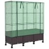 vidaXL Garden Planter with Greenhouse Cover&Wheels 3 pcs Brown PP