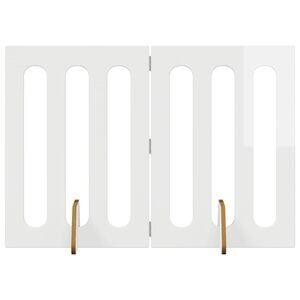 vidaXL Folding Pet Fence 2 pcs High Gloss White 100.5 x 38 x 70 cm