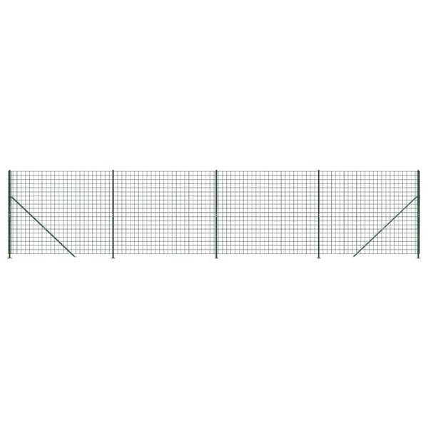 vidaXL Wire Mesh Fence with Flange Green 2x10 m