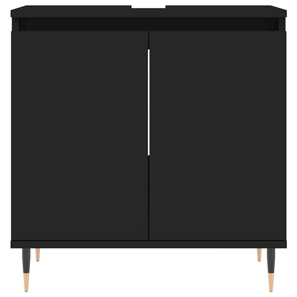 vidaXL Bathroom Cabinet Black 58x33x60 cm Engineered Wood