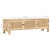 vidaXL TV Cabinet 140x30x40 cm Solid Mango Wood and Natural Cane