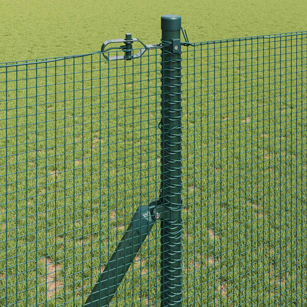 vidaXL Fence Post Green 100 x 1 m (12 x 12 mm mesh) Steel and PVC