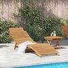 vidaXL Sun Lounger Folding Brown 198 x 55 x 58.5 cm Solid Teak Wood